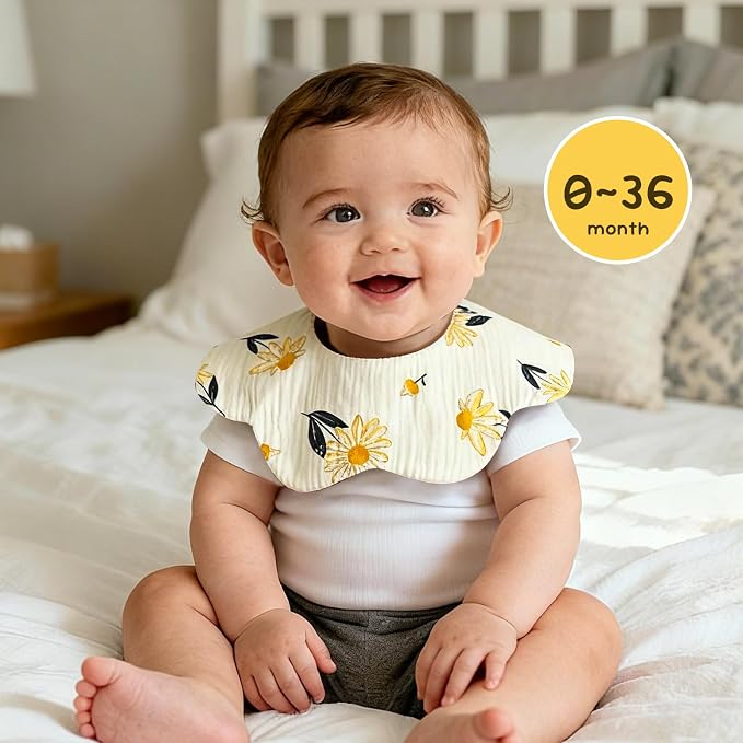 Organic Cotton Muslin Baby Bibs - Image 2
