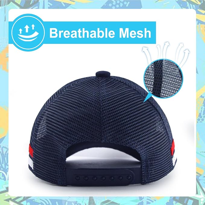 Mesh Toddler Baseball Cap, Adjustable Breathable Sun Hat - Image 4