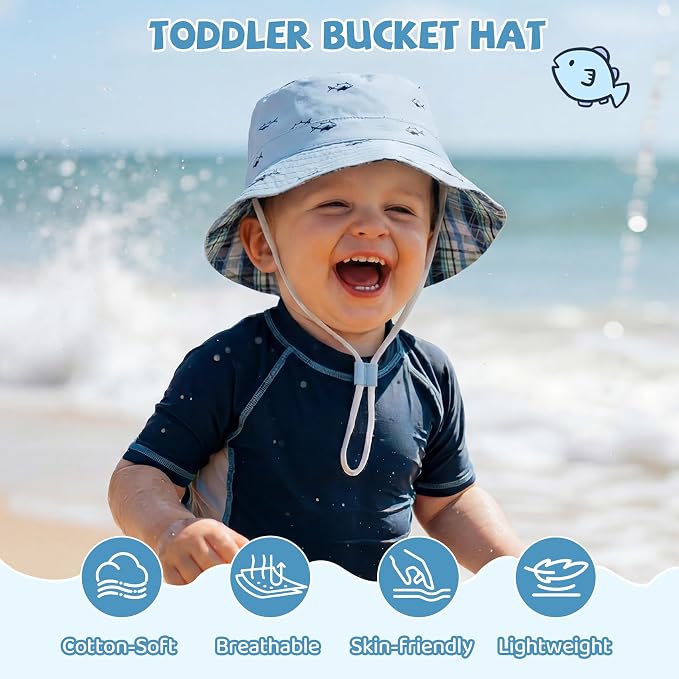 Durio Baby Sun Hat UPF50+ Wide Brim Bucket Hats - Image 7