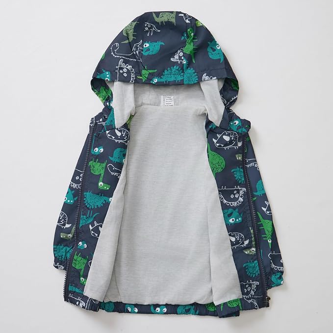 FYMNSI Toddler Baby Boys Girls Hooded Jacket Windbreaker Lightweight Dinosaur - Image 4