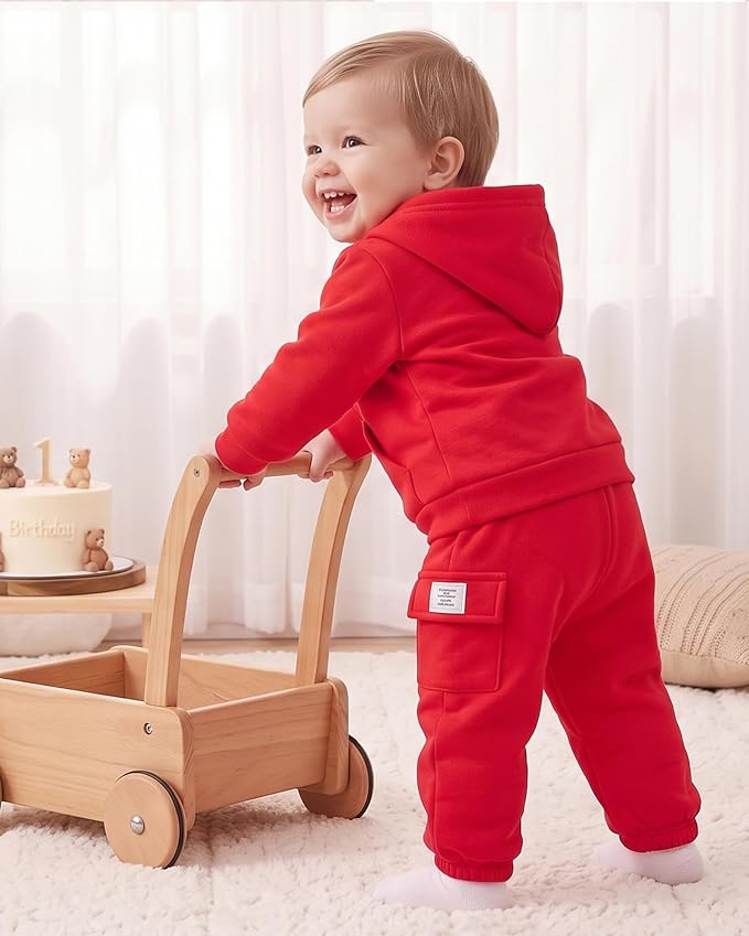 Toddler Baby Boy Clothes Long Sleeve Hoodie Sweatshirt Solid Sweatsuit Jogger - Image 4