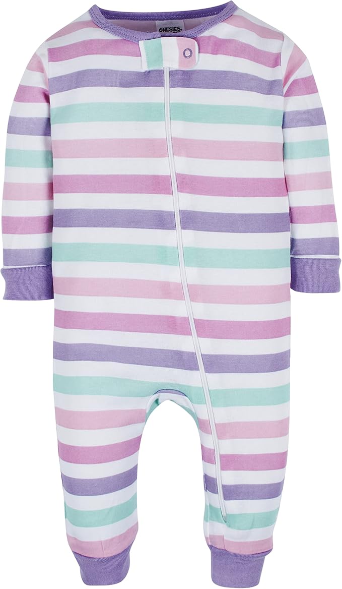 Onesies Brand Baby Girls 3-Pack Snug Fit One Piece Cotton Pajamas - Image 4