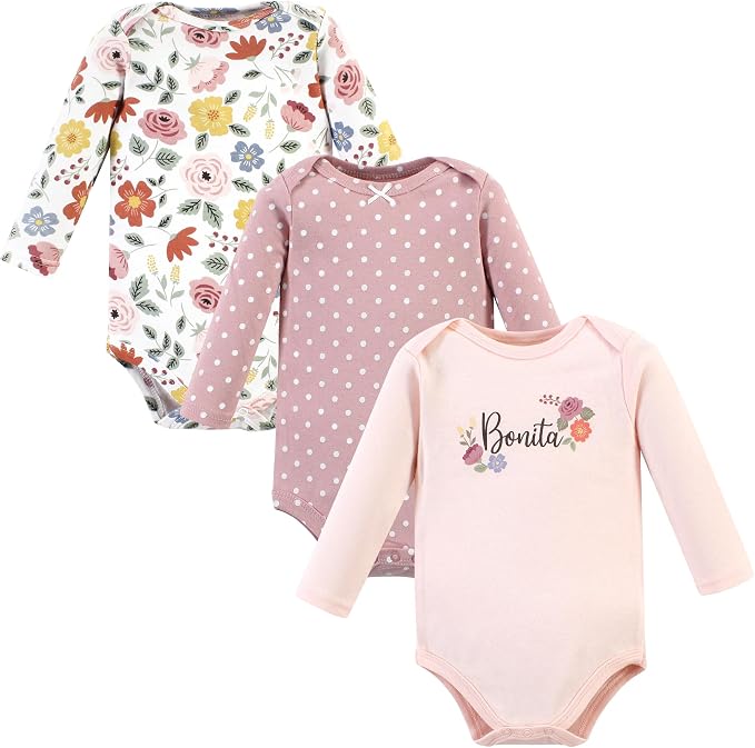 Hudson Baby Baby Girls' Cotton Long-sleeve Bodysuits 3-pack by HudsonBaby