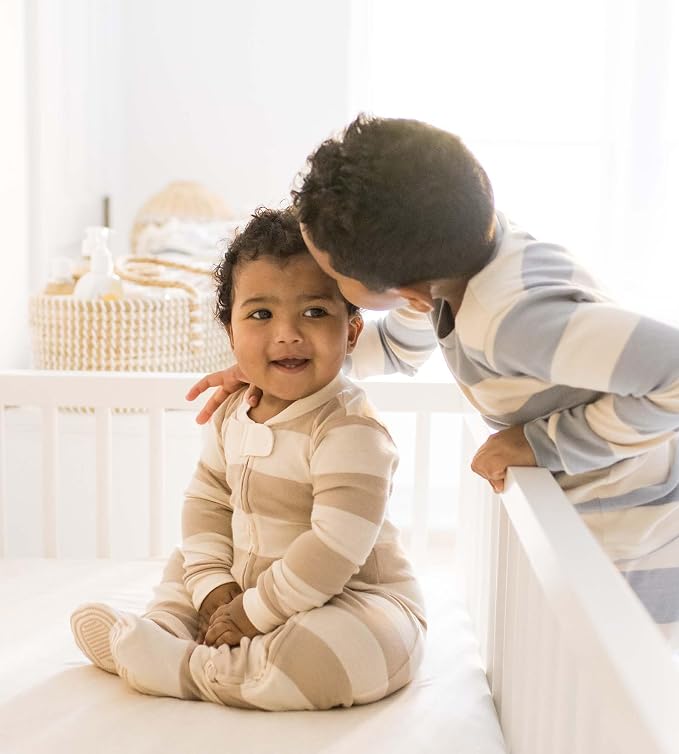 Burt's Bees Baby Boys' Organic Cotton, Sleep and Play Footed Pajamas | Easy zip - Image 3