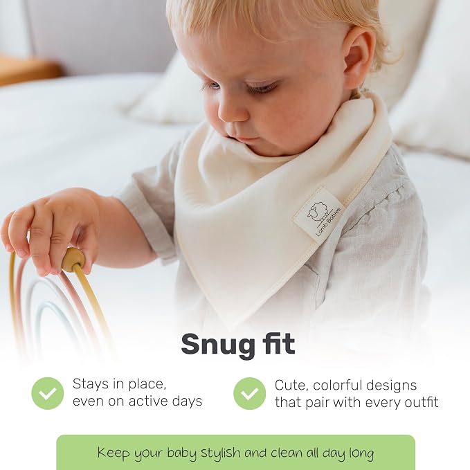 Cotton Bandana Bibs for Babies, Absorbent Drool Bibs for Feeding & Teething - Image 4