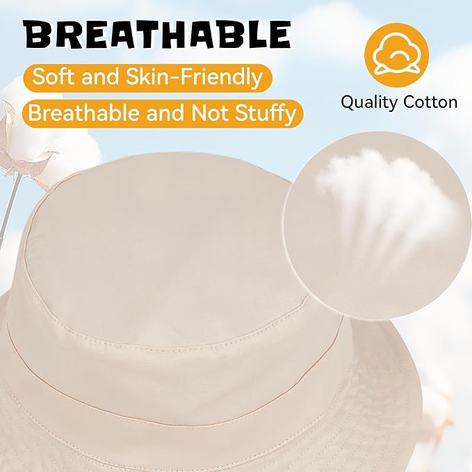 Durio UPF 50+ Baby Sun Hat Wide Brim Toddler Bucket Hats - Image 3