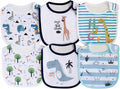 Maiwa 6 Pack Waterproof Cotton Baby Bibs for Girls Boys for Drooling Eating with Snaps