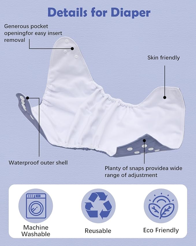 Babygoal Cloth Diaper Covers 6 Pack