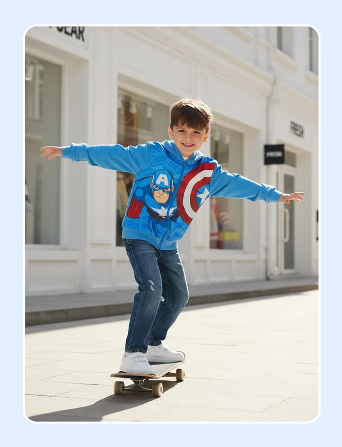 Marvel Zipper Hoodie Spiderman Hood Sweatshirt Hulk Cardigan Boy Girl 2-12Y | - Image 2