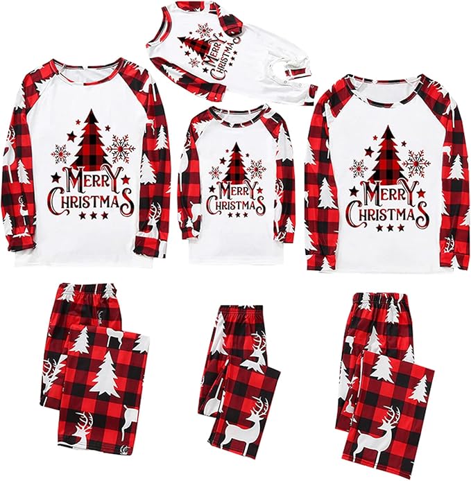 Awoscut Family Christmas Pajamas Matching Pajamas for Family, Xmas PJs Sets Holiday Sleepwear