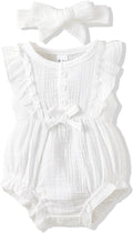 Renotemy Newborn Infant Baby Girl Clothes Rompers Summer Jumpsuits Short Sleeve Romper Infant Baby Clothes Girl