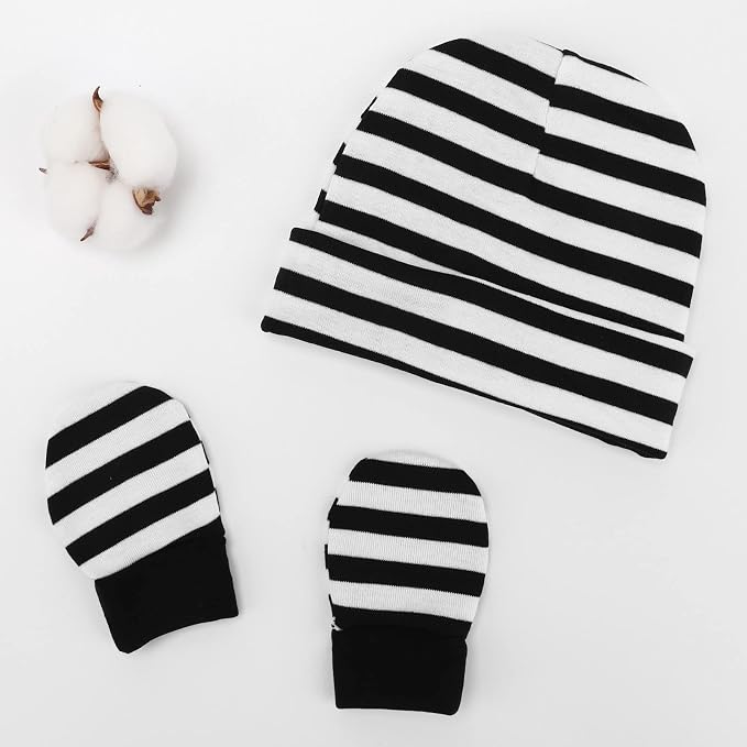 Newborn Baby Hats and Mittens Set Infant Beanie Cap Toddler Gloves Newborn - Image 4