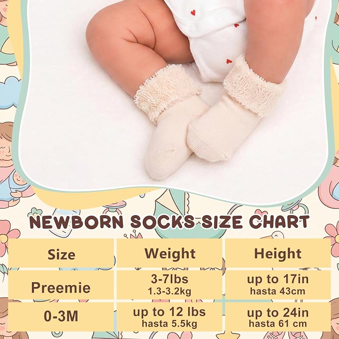 Twistover 10 Pairs Preemie Cotton Turn Cuff Socks - Image 2