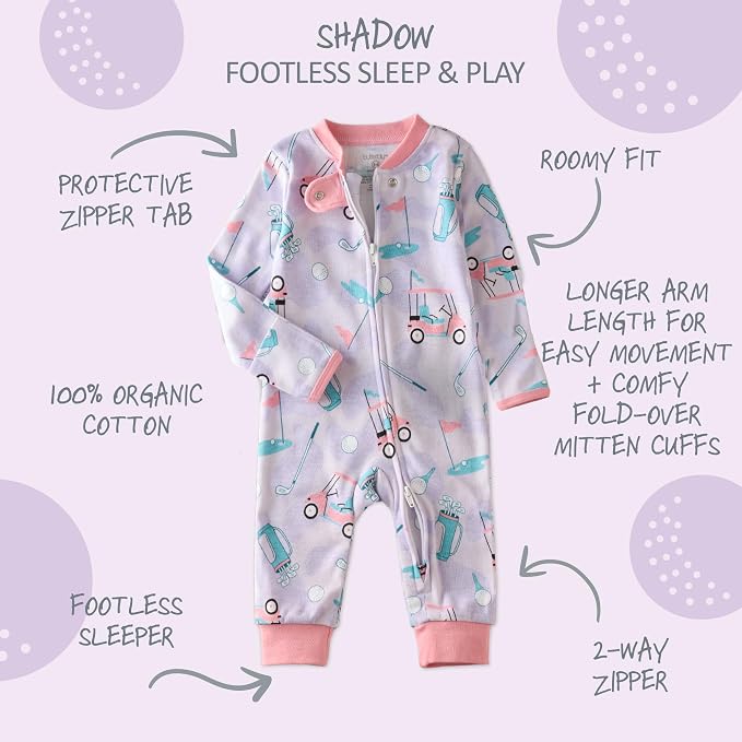 Butterblu Shadow Sleep & Play 100% Cotton Footless Two Way Zip Front PJs - Image 2