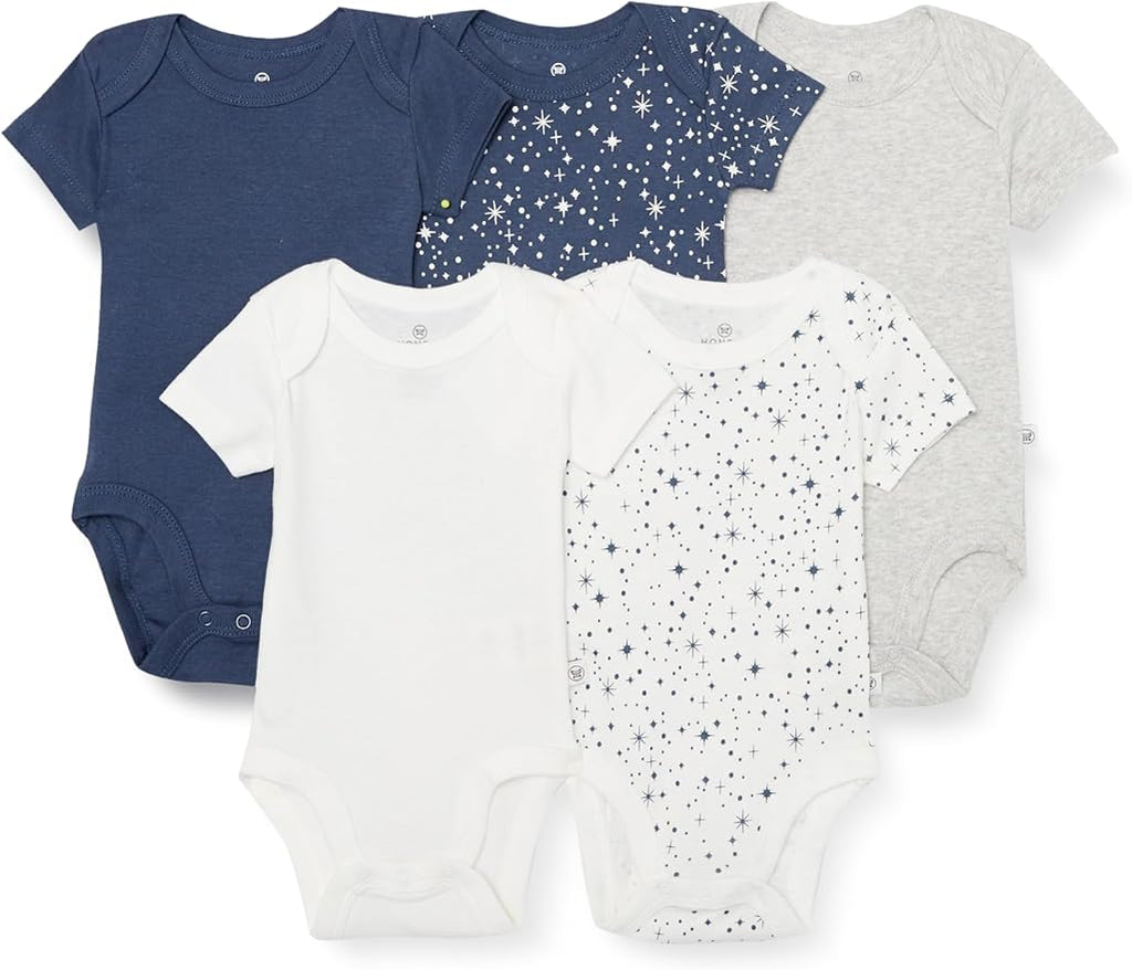 HonestBaby 5-pack Short Sleeve Bodysuits One-piece 100% Organic Cotton by HonestBaby