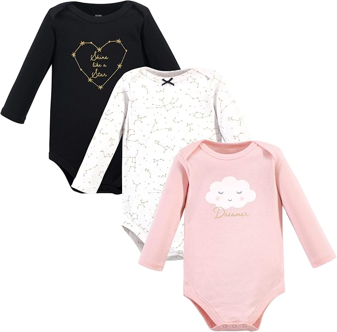 Hudson Baby Baby Girls' Cotton Long-sleeve Bodysuits 3-pack by HudsonBaby