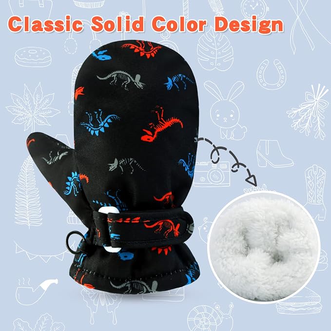 BAVST Toddler Waterproof Mittens Fleece Lined Baby Boys Girls Winter Warm Glove - Image 3