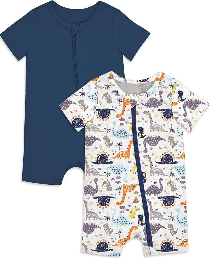 Jimonda Baby Rompers Cotton Boys Girls Short Sleeve Sleepers Pajamas Pjs | Two by JimondaBaby