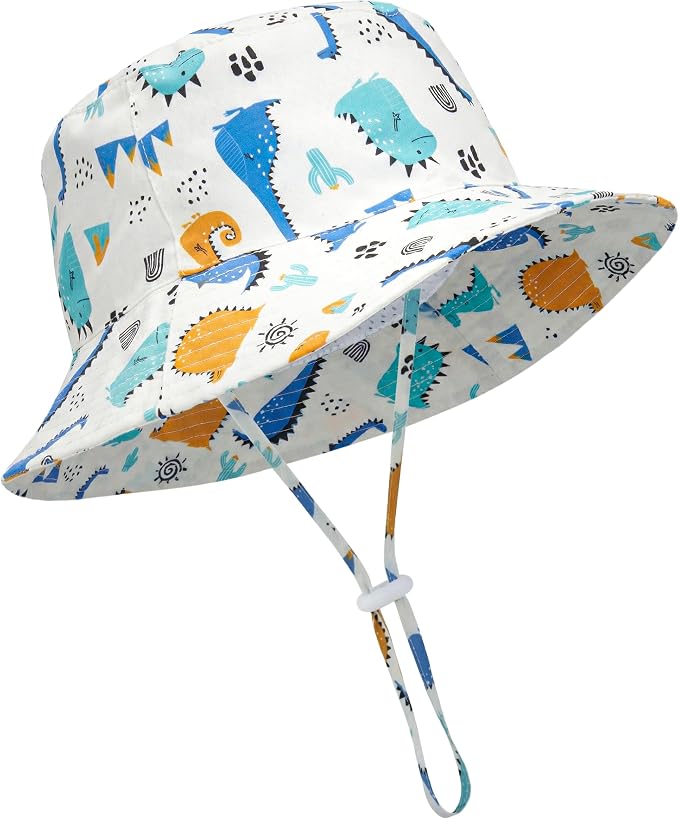 Baby Sun Hat Kids Summer Sun Protection Toddler Bucket Hat Wide Brim Adjustable by HONGTEYA