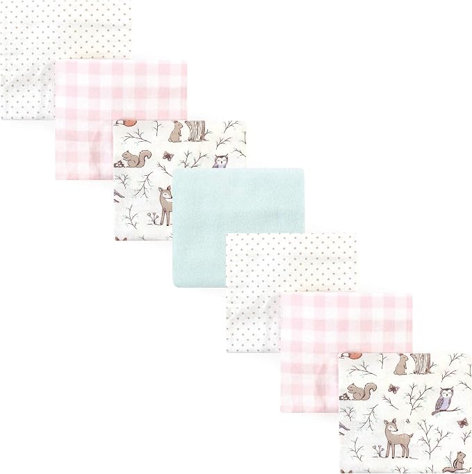 Hudson Baby Unisex Baby Cotton Flannel Receiving Blankets Bundle, Enchanted by HudsonBaby