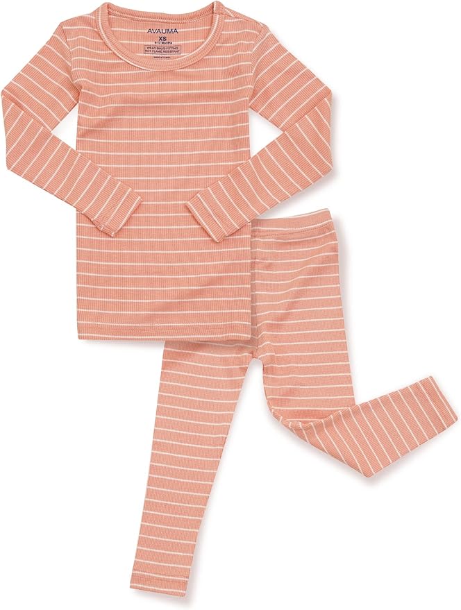 AVAUMA Stripe Pattern Baby Boys Girls Pajama Set Kids Toddler Snug fit Ribbed by AVAUMA