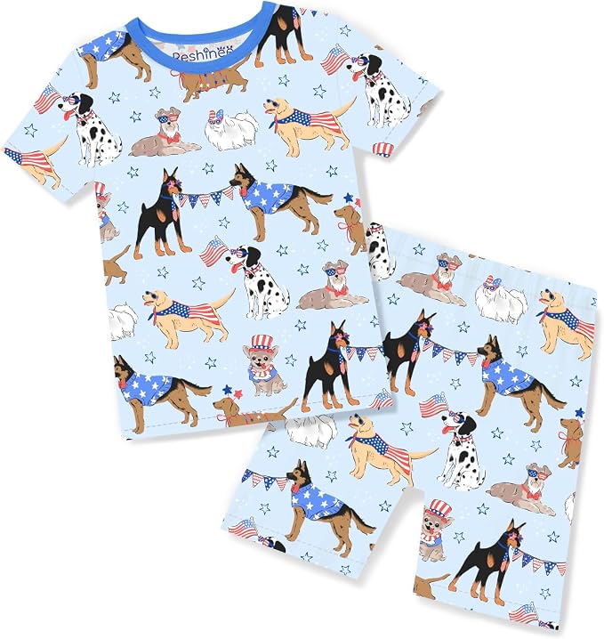 babee Reshinee Bamboo Viscose Toddler Boys Pajamas Set, Short Sleeve Kids by babeeReshinee