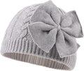 JANGANNSA Winter Warm Knitted Baby Hat for Girls Cotton Lined Infant Toddler Hat Autumn Cute Bow Classic Girls Beanie 0-6Y