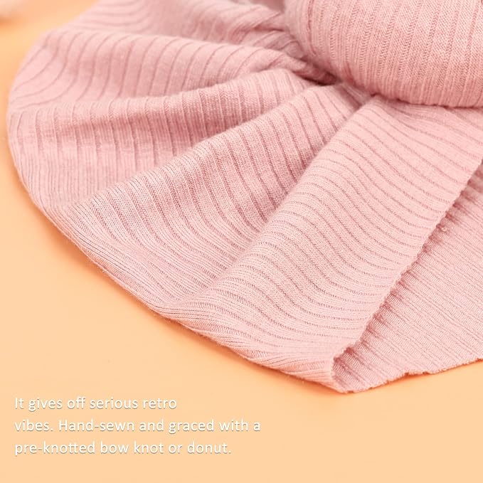 DRESHOW BQUBO 5 Pieces Newborn Baby Turban Hats Bow Baby Infant Beanie - Image 5