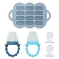 WeeSprout Baby Food Feeder Set - 2 Silicone Feeders & Reusable Freezer Tray with Lid - BPA-Free Fresh Fruit & Veggie Pacifier for Babies & Toddlers - Double as Teething Toys - Dishwasher Safe