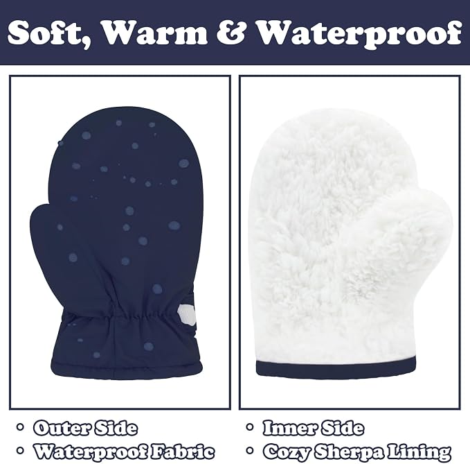 Sarfel Toddler Mittens Waterproof Toddler Gloves Baby Winter Mittens Toddler - Image 5