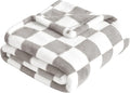 Yurhap Checkered Baby Blanket Fleece Baby Blankets Neutral by Yurhap
