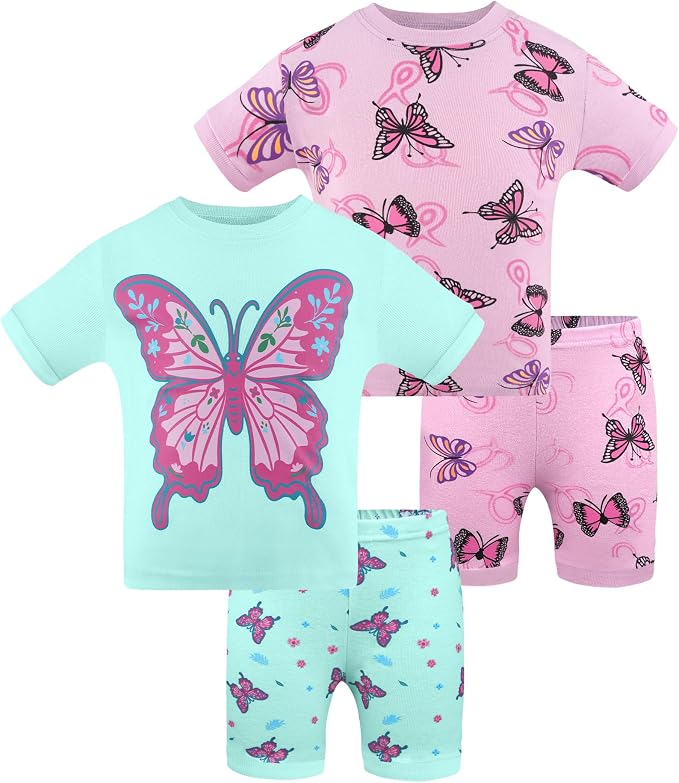 DAUGHTER QUEEN Girls Summer Pajamas Set 4 Pieces 100% Cotton Sleepwear Size 18 by DAUGHTERQUEEN