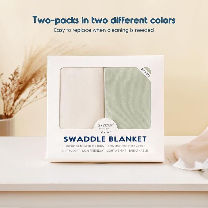 2 Pack Newborn Swaddle Blanket, Ultra Soft Stretchy Jersey Knit Extra Large - Image 7