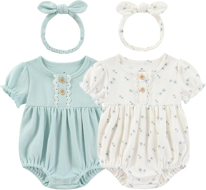 Ruliby Baby Girls Clothes Cotton Bubble Romper Summer Newborn Outfits | by Ruliby