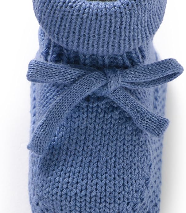 Hadetoto Newborn Baby Booties Cotton Knit Shoes | Soft, First Walkers, - Image 2