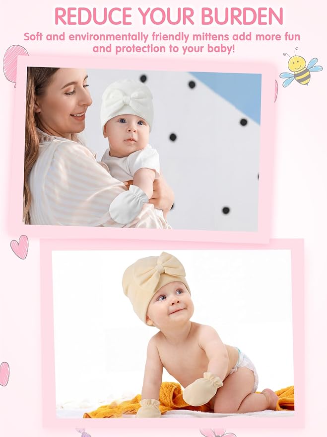 Geyoga 12 Pcs Baby Hat | Newborn Hats Mittens - Image 5