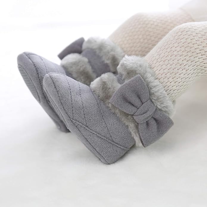 Ohwawadi Infant Baby Boots Boys Girls Cozy Fleece Slippers Snow Boots Winter - Image 4