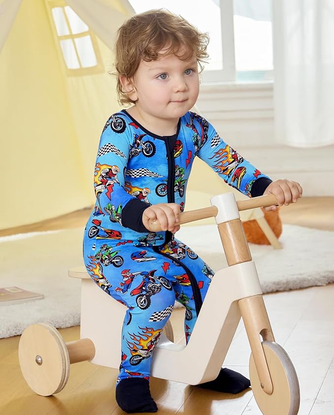 babee Reshinee Bamboo Viscose Baby Footie Pajama, Zipper Sleeper Boys Girls | - Image 2