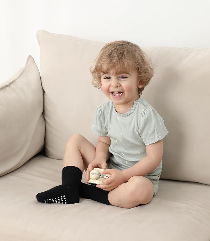 Baby Toddlers Crew Socks with Non-Slip Grip 12 Pack Cotton Stretch Socks | Soft - Image 6