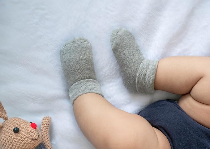 RATIVE Newborn Baby Socks 0-6, 6-12 Months Terry Turn Cuff Socks - Image 3