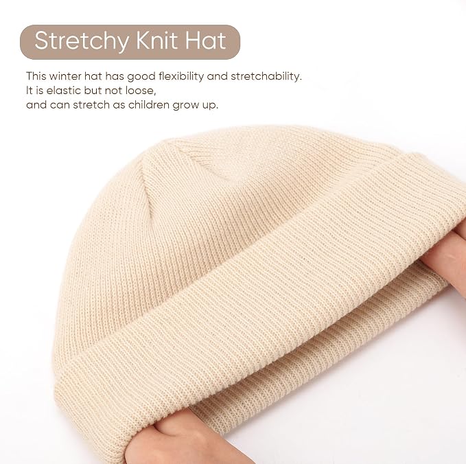 DRESHOW BQUBO 3 Pack Baby Beanies Toddler Kids Winter Hats Soft Knit Hat - Image 5