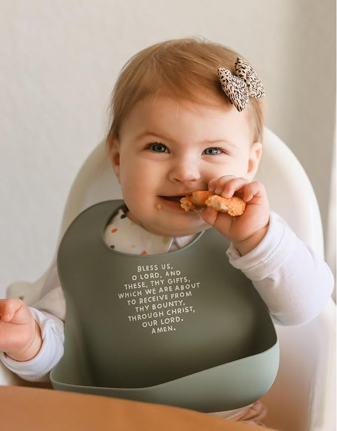 Be A Heart Silicone Baby Bibs, Adjustable Waterproof Bibs, Meal Blessing Bibs - Image 4