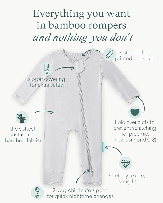PurComfy Bamboo Viscose Baby Romper, Long Sleeve Pajmas - Image 2