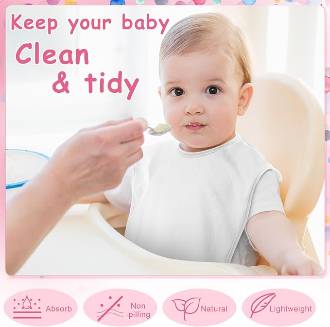 Hercicy Full Coverage Pullover Toddler Baby Bibs | Terry Cloth Bibs - Image 5