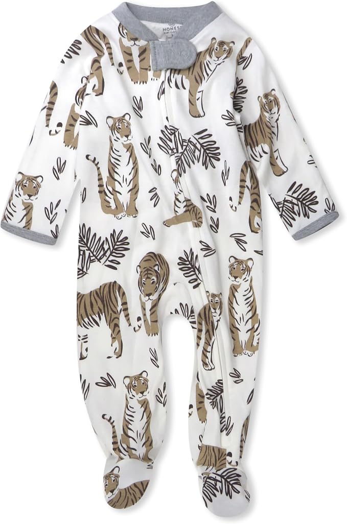 HonestBaby Baby Boys' Sleep & Play Footed One-piece Pajama Sleeper 100% Organic by HonestBaby