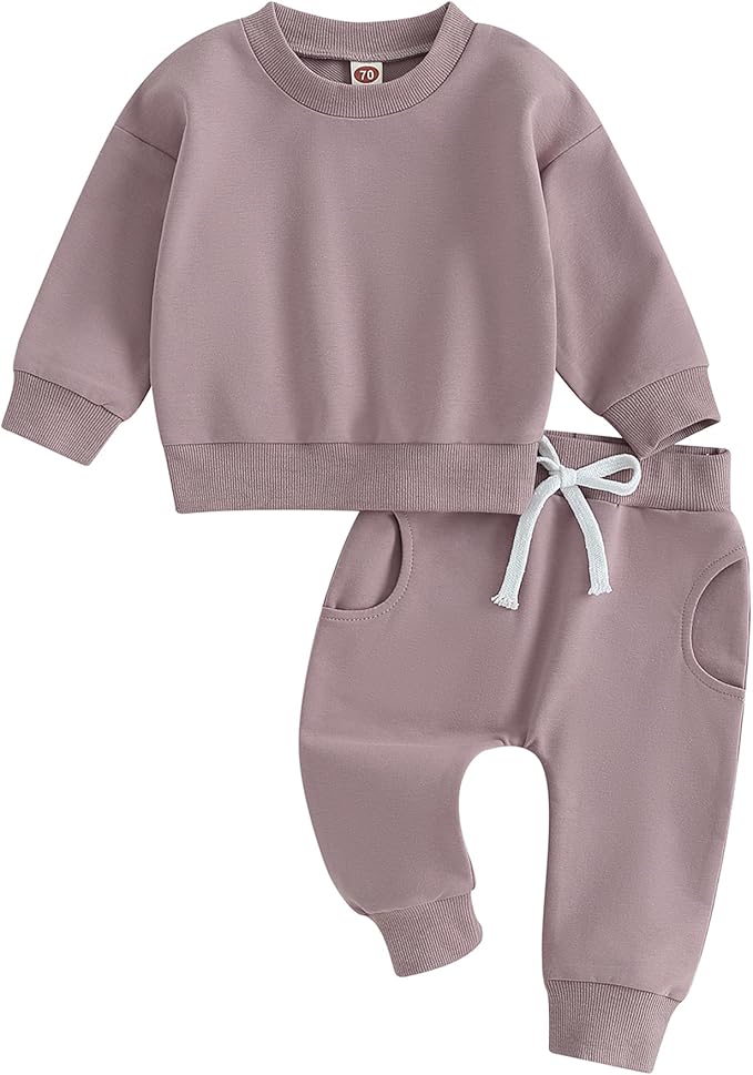 Tiaham Baby Boy Clothes Girl Outfits Fashion Sweatshirt Sweat Pant Kids Toddler Tops Pant Sets