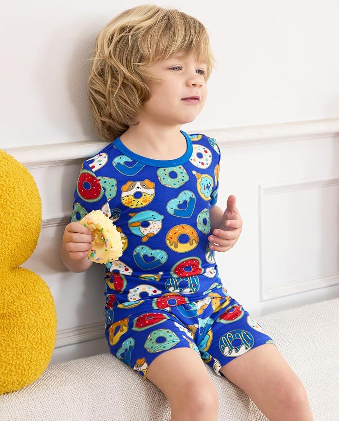 babee Reshinee Bamboo Viscose Toddler Boys Pajamas Set, Short Sleeve Kids - Image 7
