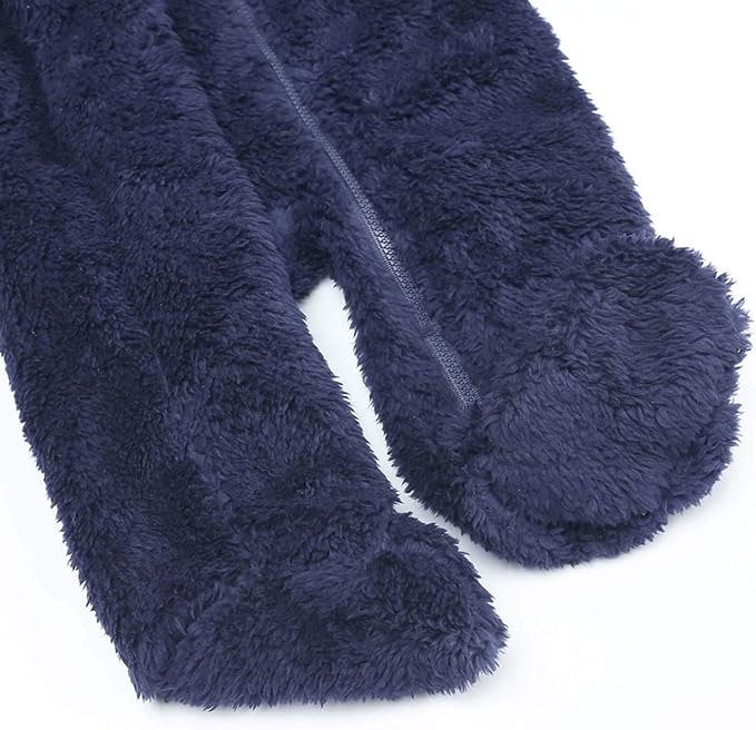 Baby Hooded Fleece Romper Long Sleeve Onesie Outwear Outfits 0-12M | Fall - Image 5