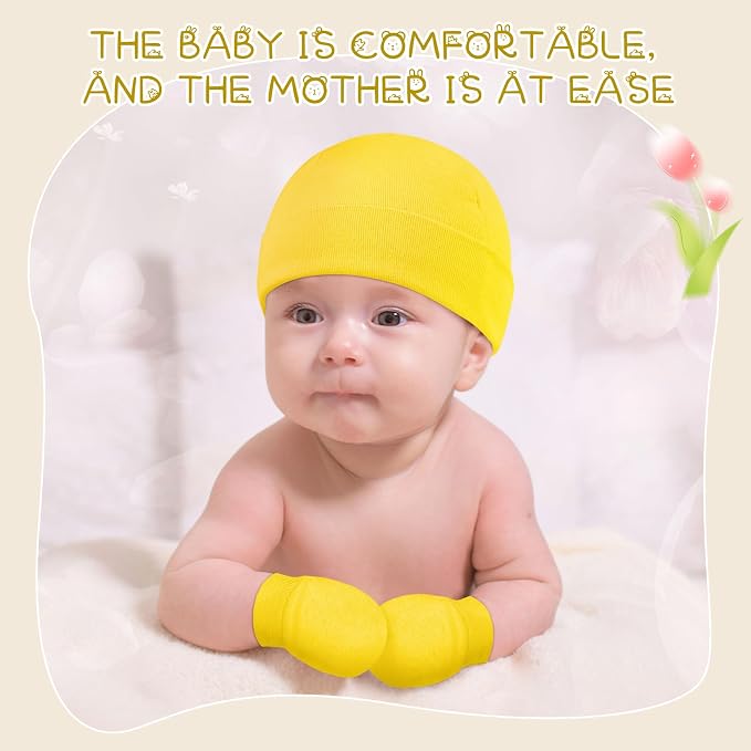 Century Star Cotton Newborn Baby Beanie Hats and Mittens Set Infant Hats - Image 5