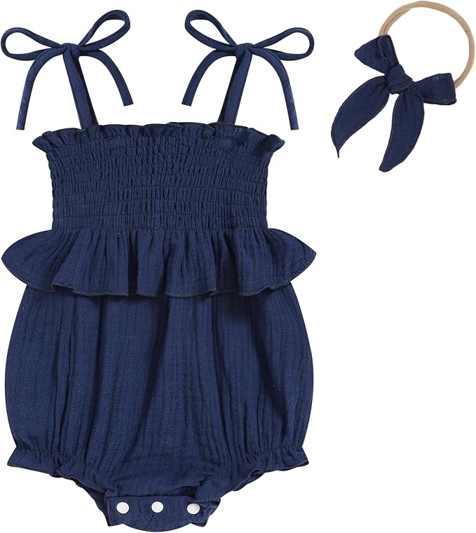 Baby Girl Romper Ruffle Newborn Girl Bodysuit Jumpsuit Baby Girl Clothes Outfit by ZOELNIC